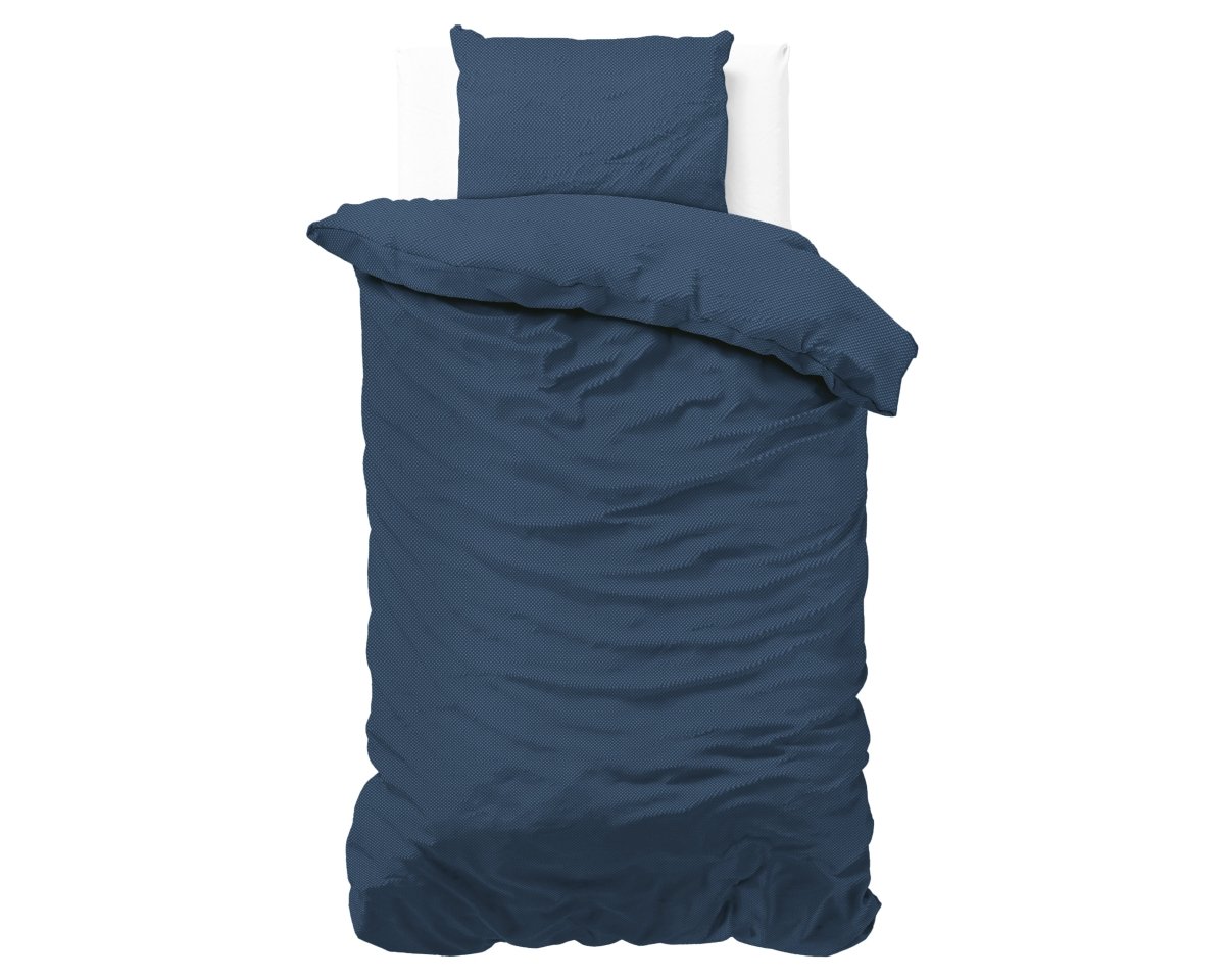 Premium Microfibre Percale Duvet Cover Set Satin Point | Navy | Single - 140cm (W) x 220cm (L) - The Bedding & Blankets Store