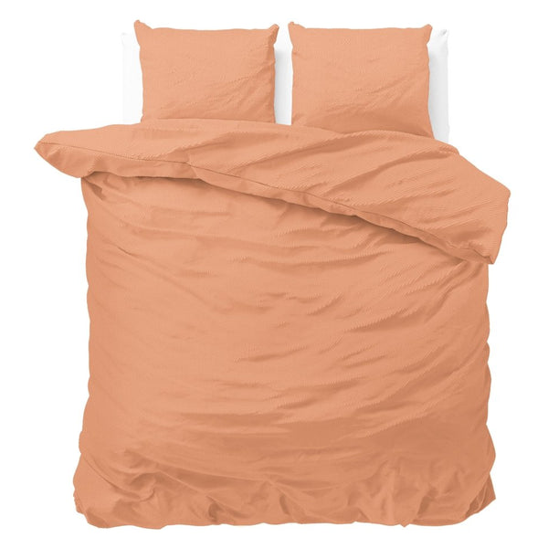 Premium Microfibre Percale Duvet Cover Set Satin Point | Pastel Orange | Double - 200cm (W) x 220cm (L) - The Bedding & Blankets Store