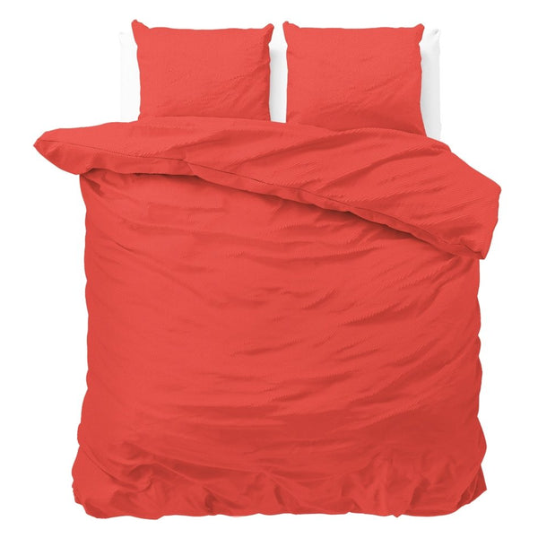 Premium Microfibre Percale Duvet Cover Set Satin Point | Red | Single - 140cm (W) x 220cm (L) - The Bedding & Blankets Store