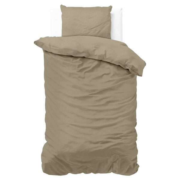 Premium Microfibre Percale Duvet Cover Set Satin Point | Taupe | Single - 140cm (W) x 220cm (L) - The Bedding & Blankets Store