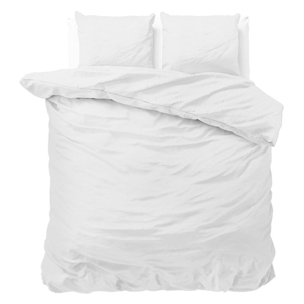 Premium Microfibre Percale Duvet Cover Set Satin Point | White | Double - 200cm (W) x 220cm (L) - The Bedding & Blankets Store