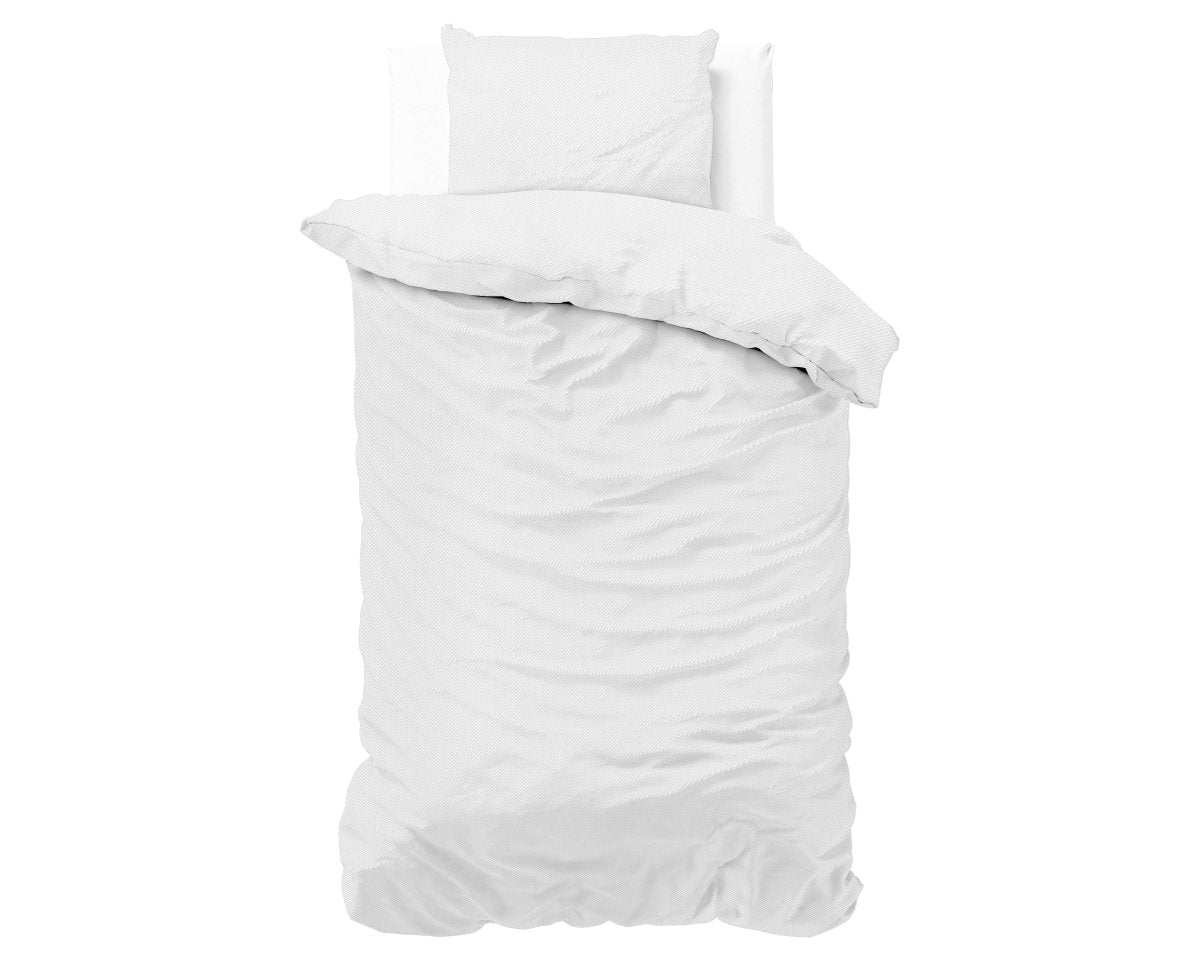 Premium Microfibre Percale Duvet Cover Set Satin Point | White | Single - 140cm (W) x 220cm (L) - The Bedding & Blankets Store
