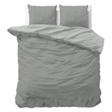 Premium Microfibre Percale Duvet Cover Set Twin Face | Grey Anthracite | Single - 140cm (W) x 220cm (L) - The Bedding & Blankets Store