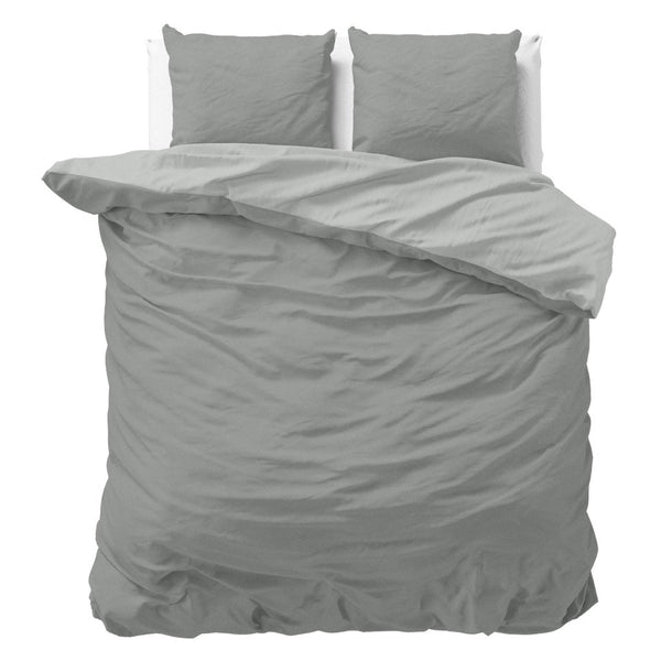 Premium Microfibre Percale Duvet Cover Set Twin Face | Grey Anthracite | Single - 140cm (W) x 220cm (L) - The Bedding & Blankets Store